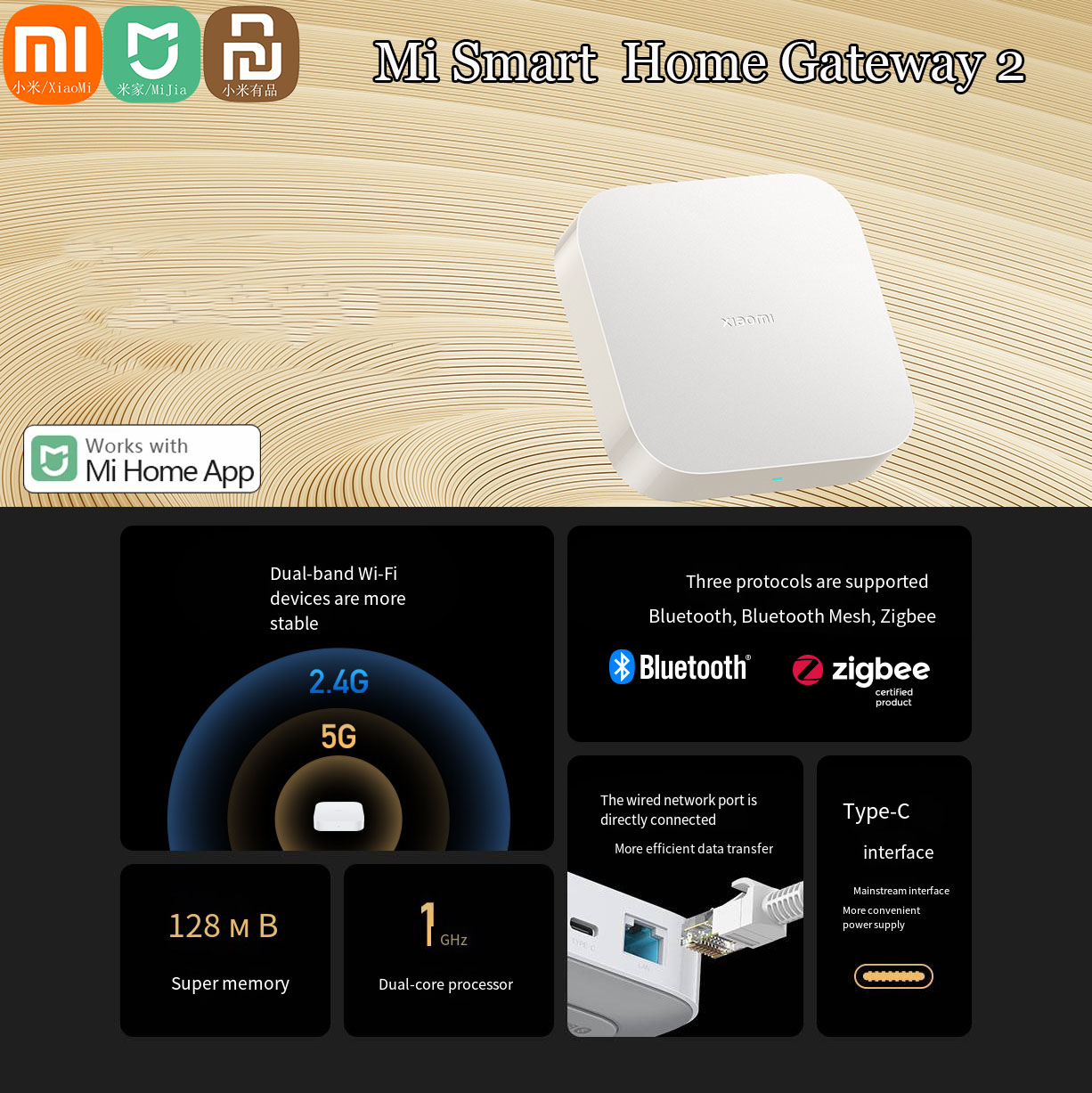 Smart Home Xiaomi Hub 2 - شبكة عمل ذكية أصلية من شاومي