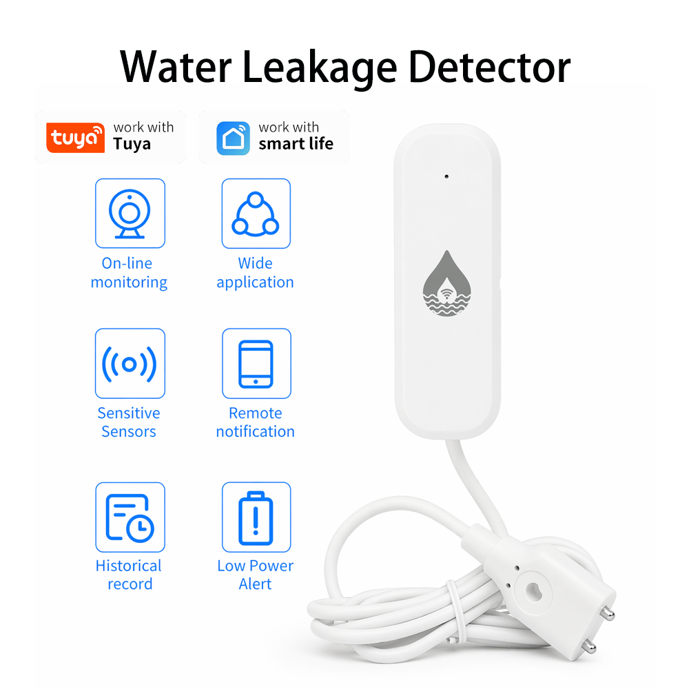 Smart Home Network - جهاز إنذار تسرب المياه واي فاي/زيجبي