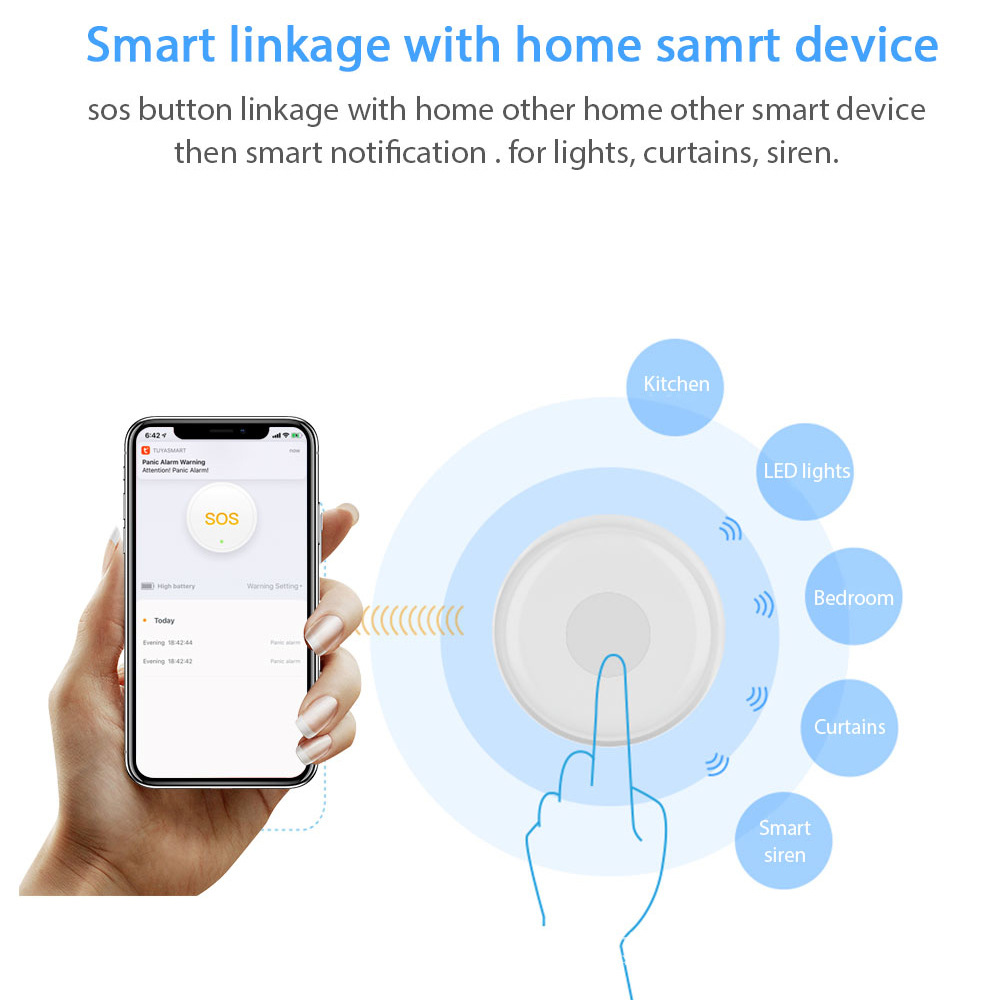 Smart Elderly Home - زر طوارئ لاسلكي ذكي من تويا