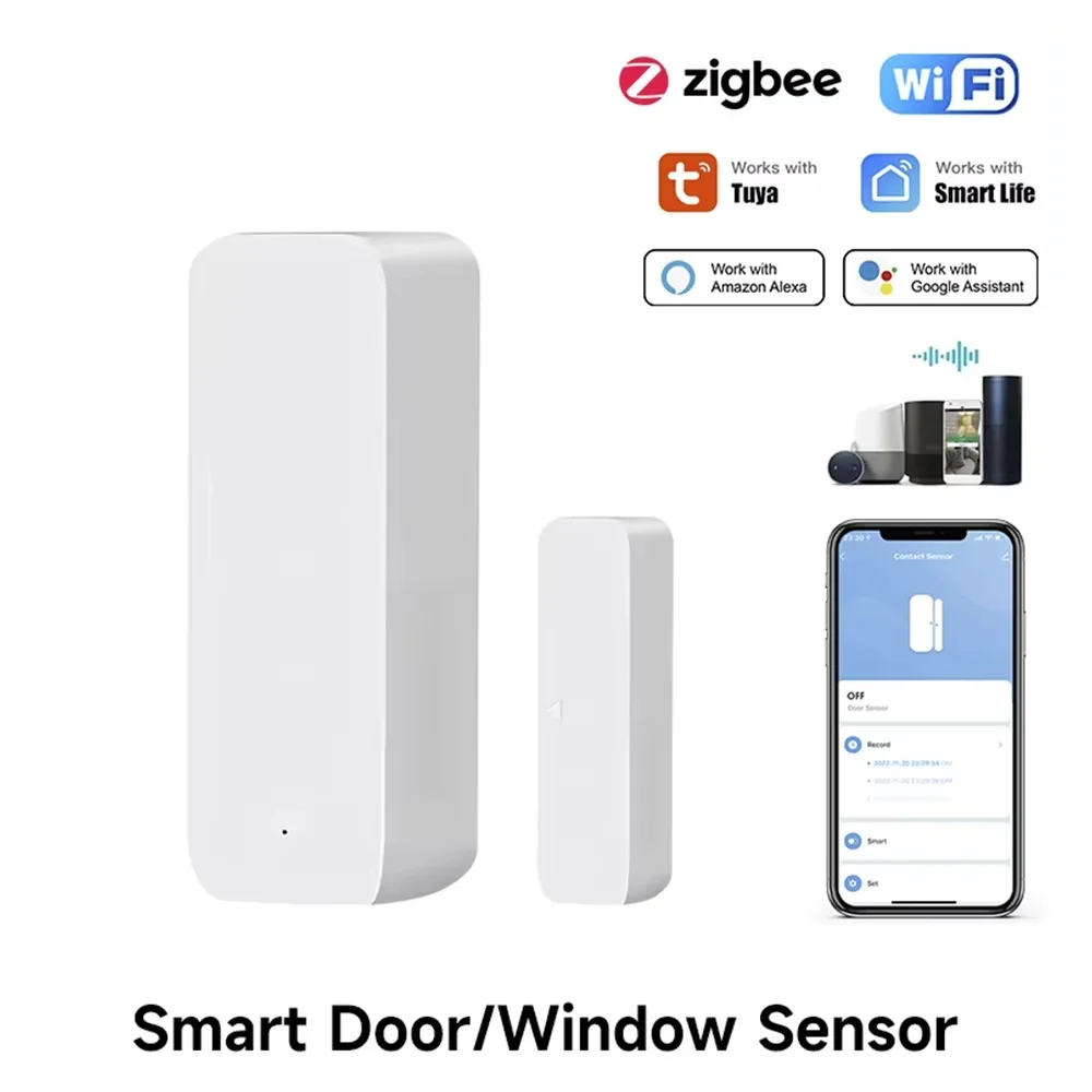Zigbee Gateway - Tuya Zigbee/WiFi مستشعر نافذة الباب المغناطيسي