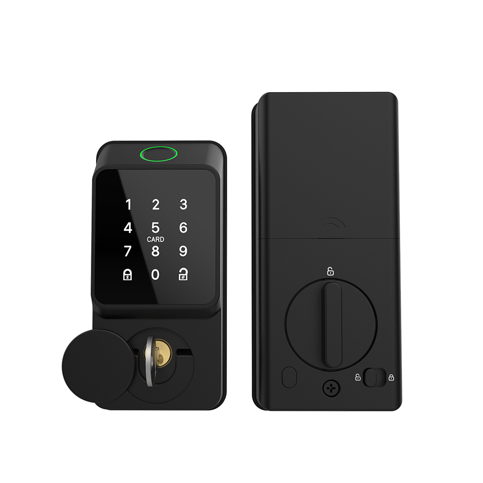 Smart Door Lock - قفل ذكي أسود للباب الأمامي السكني