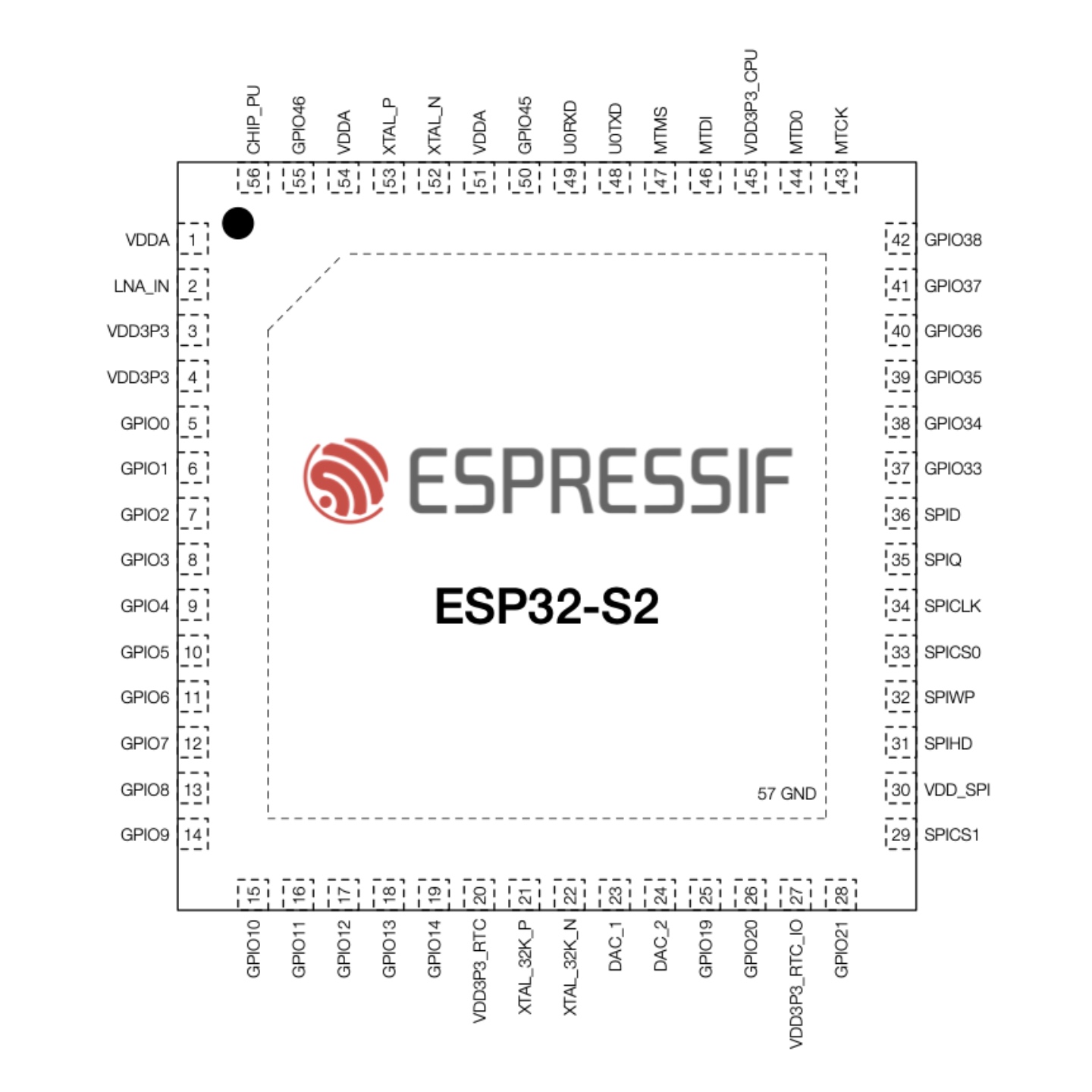 Smart Home Nas - وحدة واي فاي Esp32-S2 Espressif Qfn-567