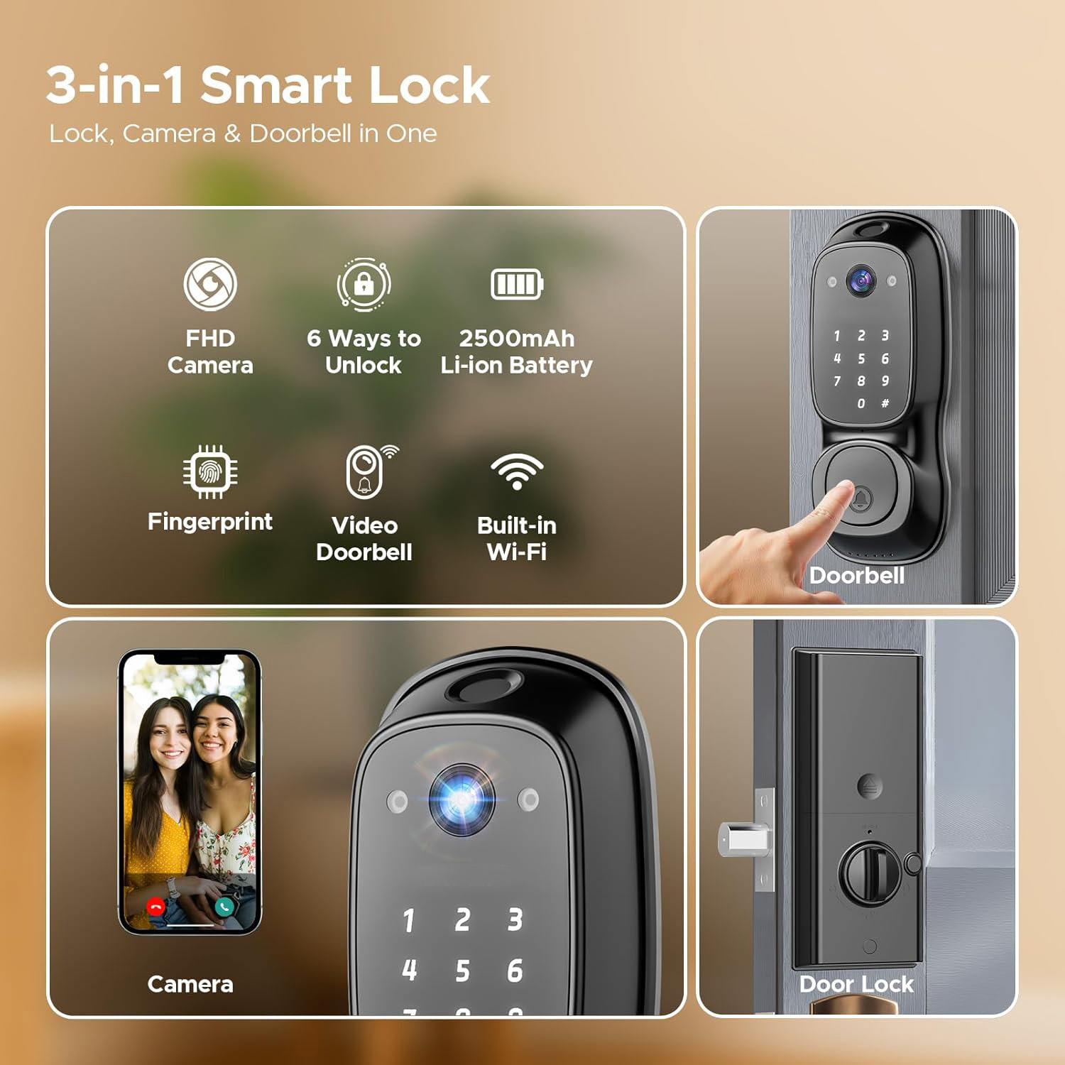قفل باب ذكي بتقنية واي فاي من  - مراجعة Smart Door Lock وسعره