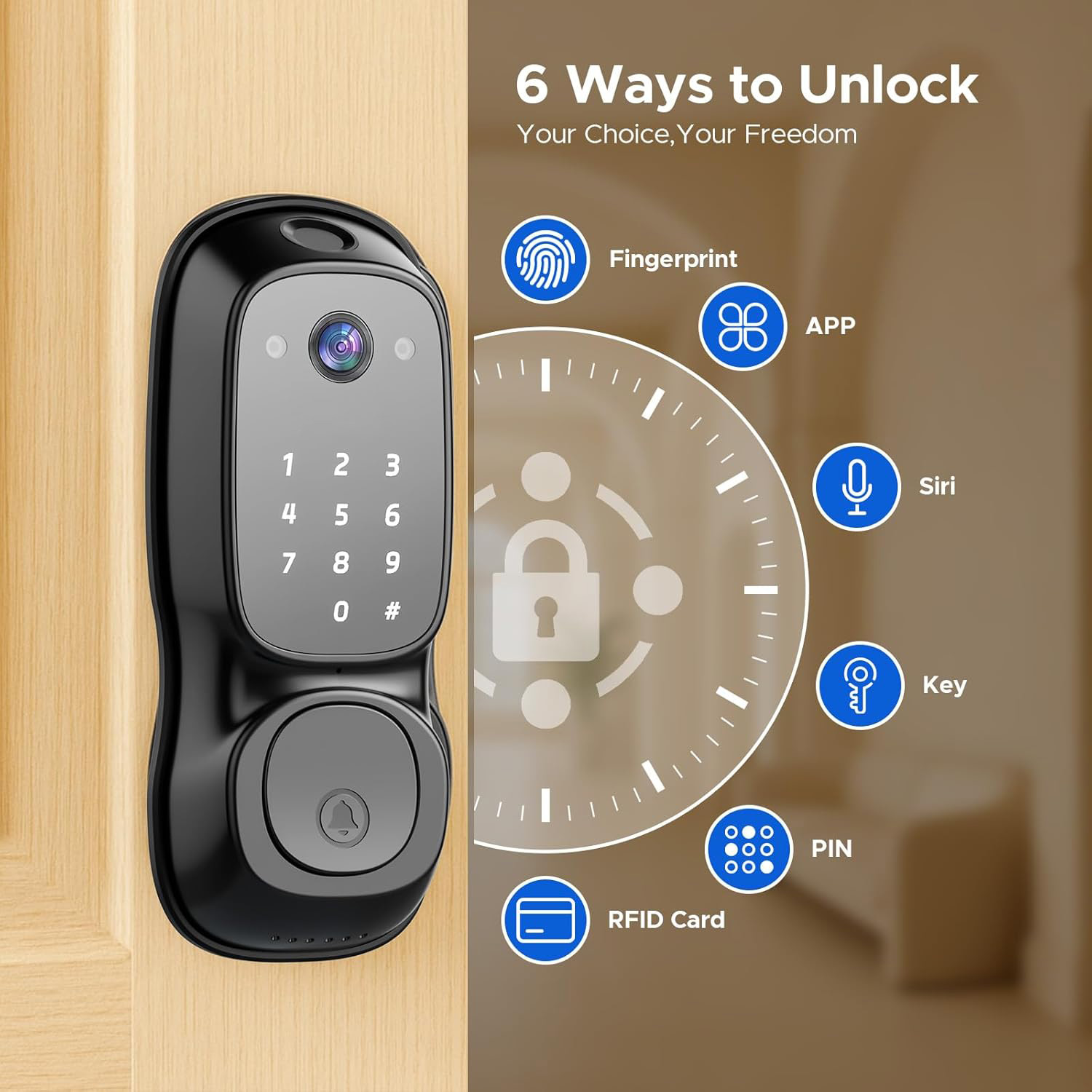 قفل باب ذكي بتقنية واي فاي من  - مراجعة Smart Door Lock وسعره
