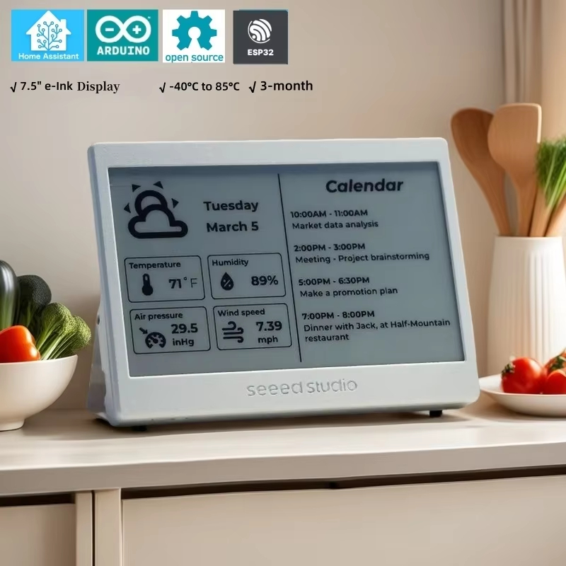 شاشة XIAO ESP32 ePaper مقاس 7. - مراجعة Smart Home Arduino Project وسعره