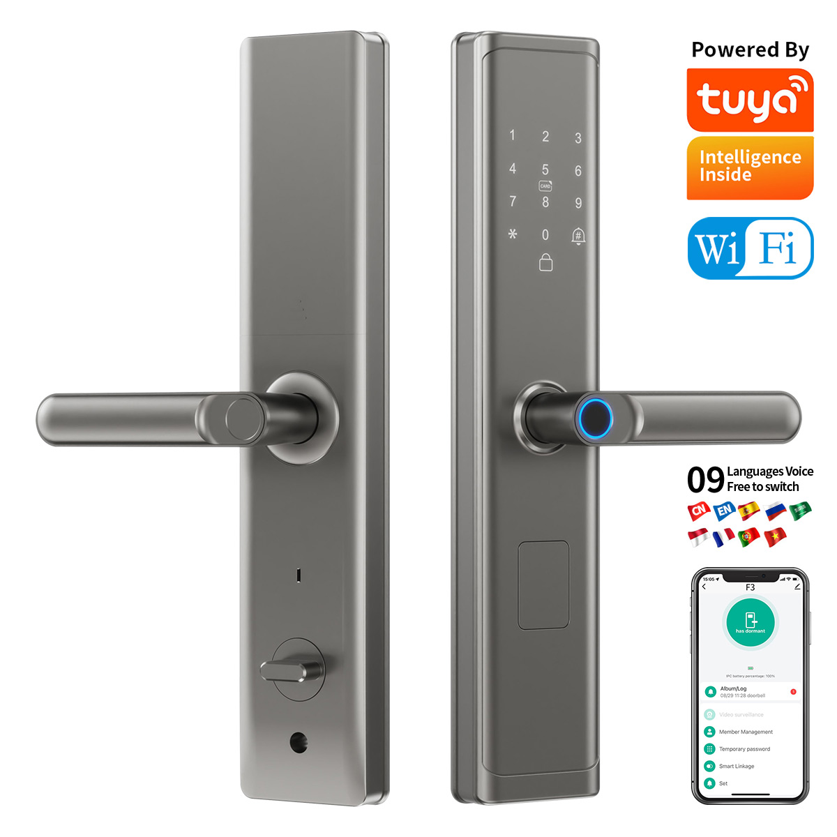 قفل ذكي رقمي ببصمة الإصبع وكلم - مراجعة Smart Door Lock وسعره