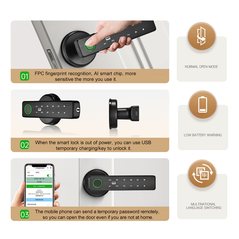 قفل ذكي ببصمة الإصبع وكلمة الم - مراجعة Smart Home Door Lock وسعره