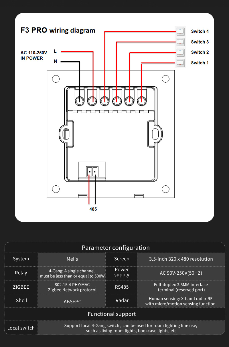 مفتاح ذكي F3 Pro بشاشة لمس IPS - مراجعة Smart Home Hotel وسعره