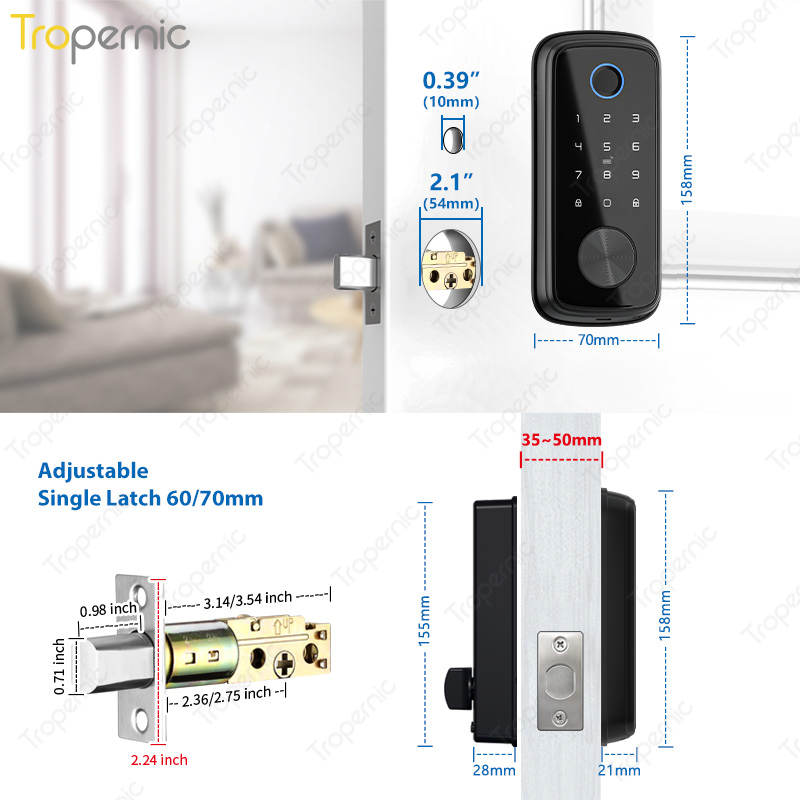 Tuya زيجبي باب ديدبولت أقفال ا - مراجعة Smart Home Door Lock وسعره